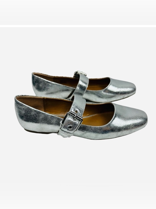 DV by Dolce Vita Shoes - NWOT DV by Dolce Vita Silver Mary Jane Flats with Buckle Strap Square Toe 6.5